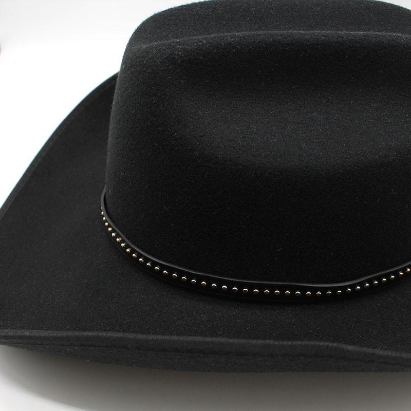 Wide Brim Felt Cowboy Hat Unisex For Riding Sun Protection