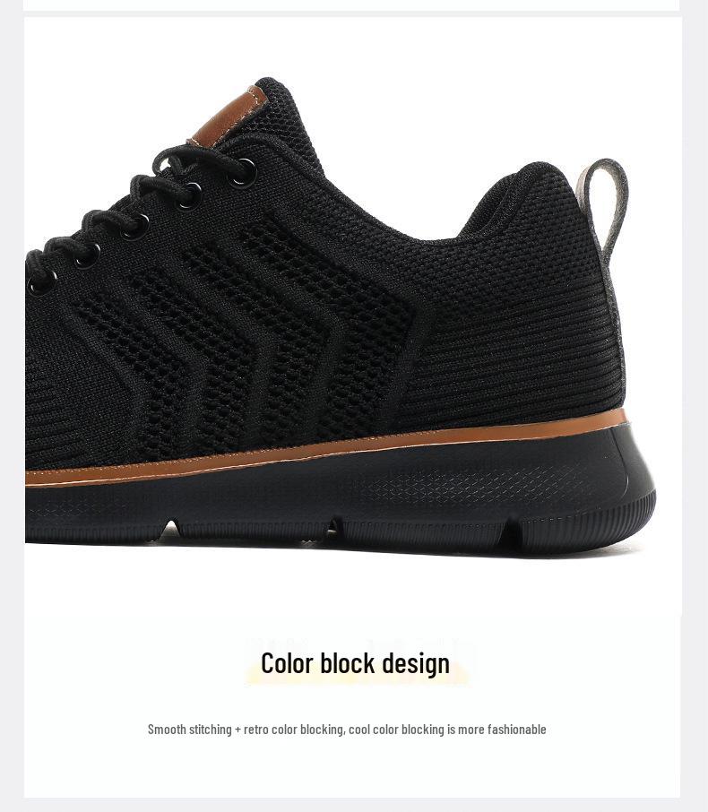 2024 Plus Size Men's Flyknit Mesh Casual Sports Shoes - New Style Running & Travel Soft Sole Sneakers