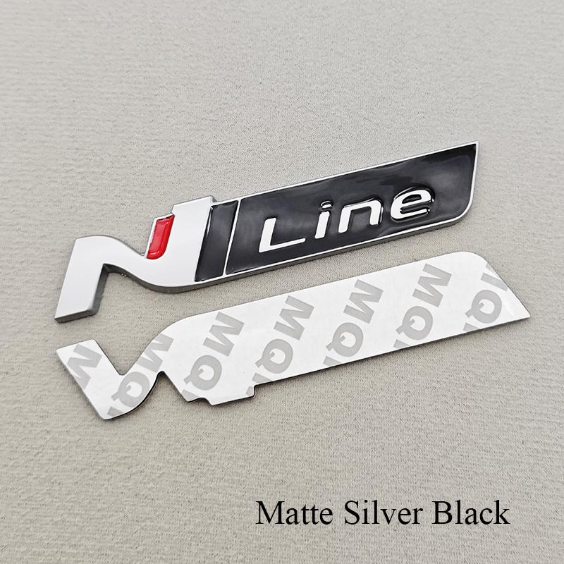 HWCB2 3D Metal NLine N Logo Rear Boot Trunk Emblem Front Grille Badge Decal For Hyundai I20 I30 Sonata Kona Elantra Tuson Car Stickers