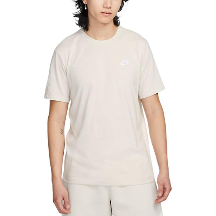 

Nike American Style Solid Color Crew Neck Loose Fit Short Sleeve T-Shirt Men Tops Beige AR4999-073 XXL