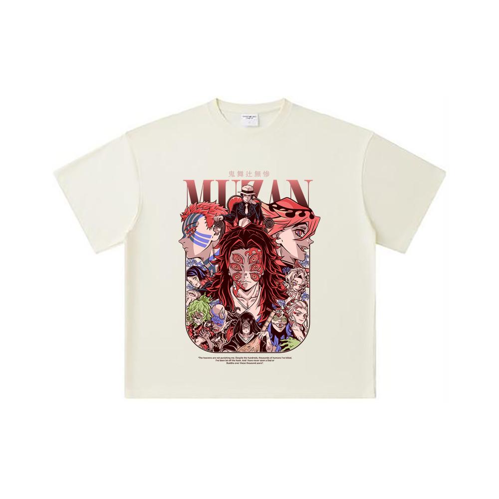 

Хлопковая футболка унисекс плотностью 260 г/м², двойная пряжа, 32 счет, 100% хлопок, с принтом «Клинок, рассекающий демонов» V21 S абрикосовый