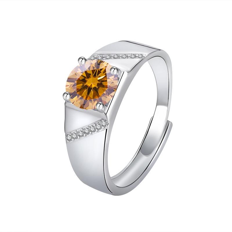 Luxus Kupfer Eheringe Für Männer Frauen Feiner Schmuck 1 Karat 2 Karat Mehrere Farben Vvs1 D Moissanit Herrenring Dropshipping resizable&1CT white