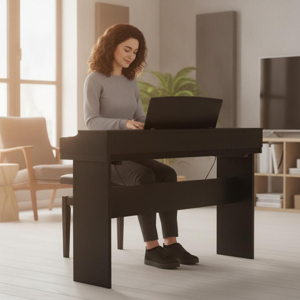 Wooden Keyboard Stand Stable with Side Panels for Classroom