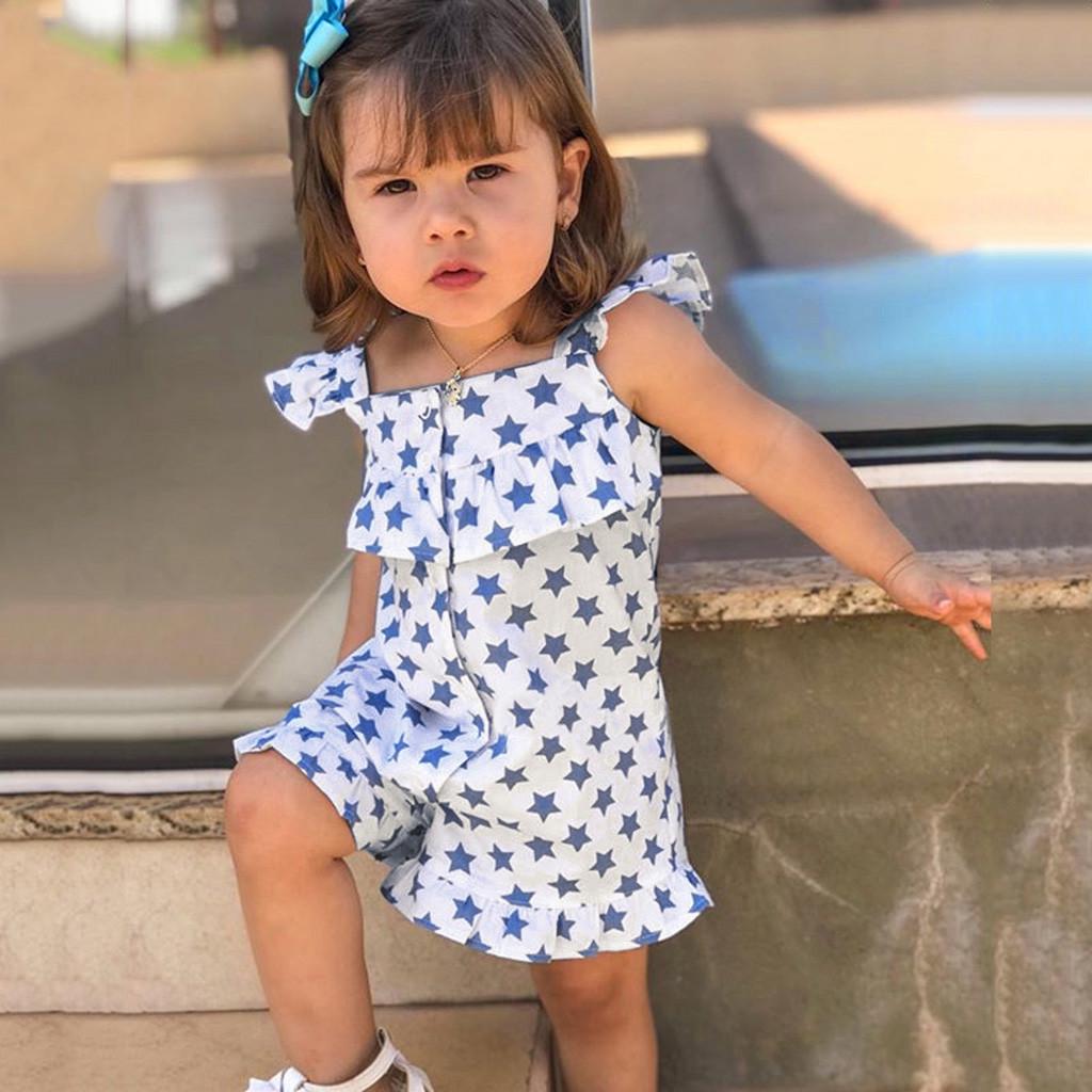 

Малыш Дети Детские девочки Наряд Одежда Звезды Печать Муха Рукав Комбинезон Комбинезон