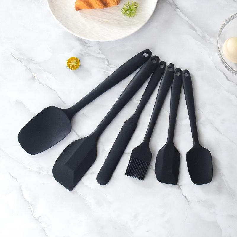 Silicone oil brush scraper six-piece set, cream scraper spatula integrated baking tool, silicone kitchen utensils
