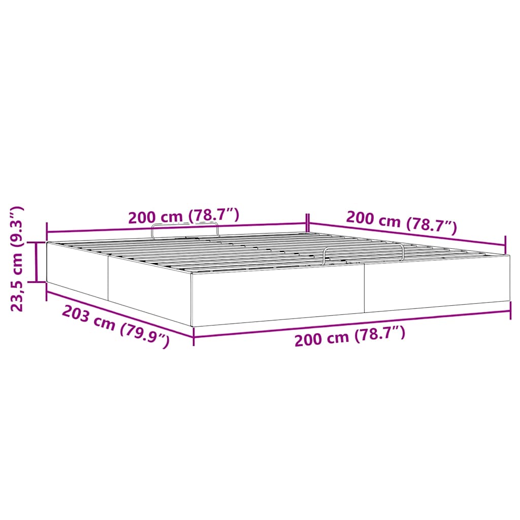 Ottoman Bed without Mattress Dark Blue 200x200 cm Velvet