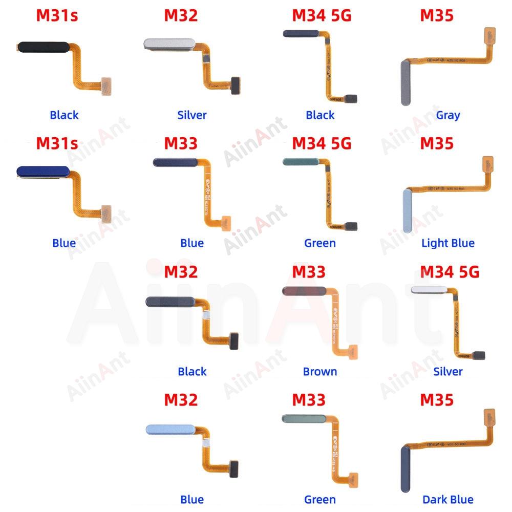 Home Power Back Button Touch ID Finger Scanner Fingerprint Sensor Flex Cable For Samsung Galaxy M31s M32 M33 M34 4G 5G