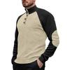 Spring and Autumn Men's Outdoor Raglan Sleeve Casual Stand Collar Loose Corduroy Long Sleeve Sweatshirt