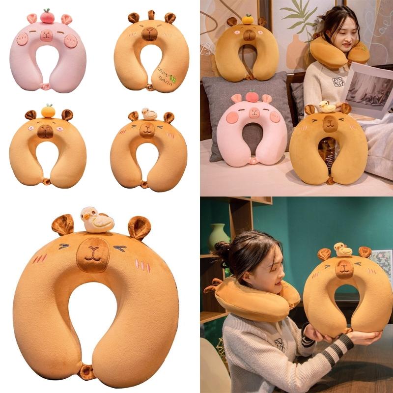 Cartoon Animal Neck Pillow Cute Travel Neck  Support for Kids Cartoon Animal Memory Foam Travel Pillow Cushion