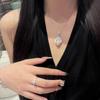 High Ice Chalcedony Pendant Necklace Agate Oval Inlaid Long National Style Alice Clavicle Chain