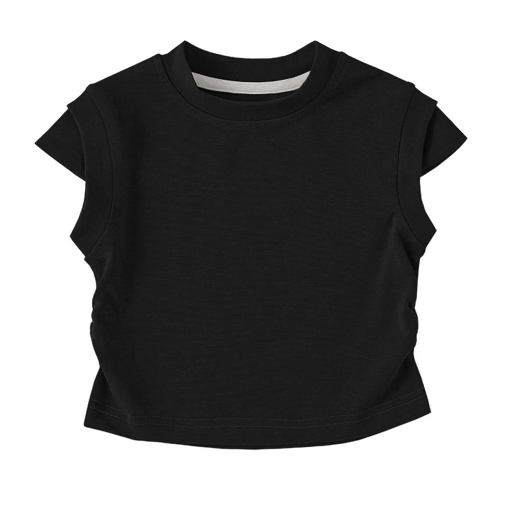 Children's Casual Small Shoulder Sleeveless Round Neck Fashionable T-shirt Top