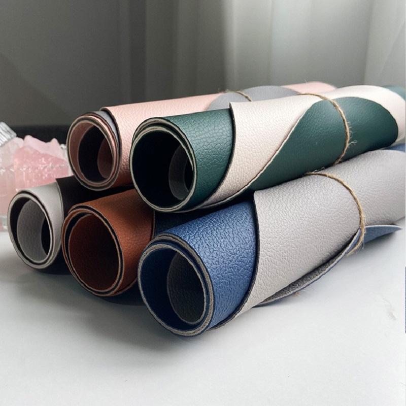 1/2/6PCS Placemat Nordic Elliptical Double-sided Tableware Pad Placemat PU Leather Table Mat Heat Insulation Disc Placemat Pink