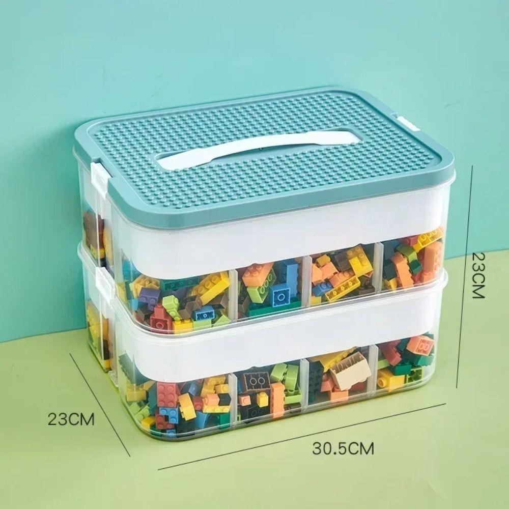 Plastic Building Blocks Storage Boxes Green/Yellow Storages Box  Building Blocks