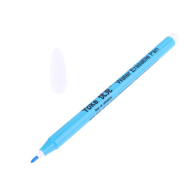 2Pcs Blue Water Erasable Fabric Marking Pen Washable Fabric Pen Disappears In Water Bright Colors Fiber Pen Tips For Quilting
