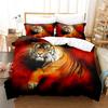 Animal Series Tiger, Lion, Wolf Bedding Set,3D Print Duvet Cover, Microfibre Quilt Cover Set, Adult Bedroom Bedding Decoration