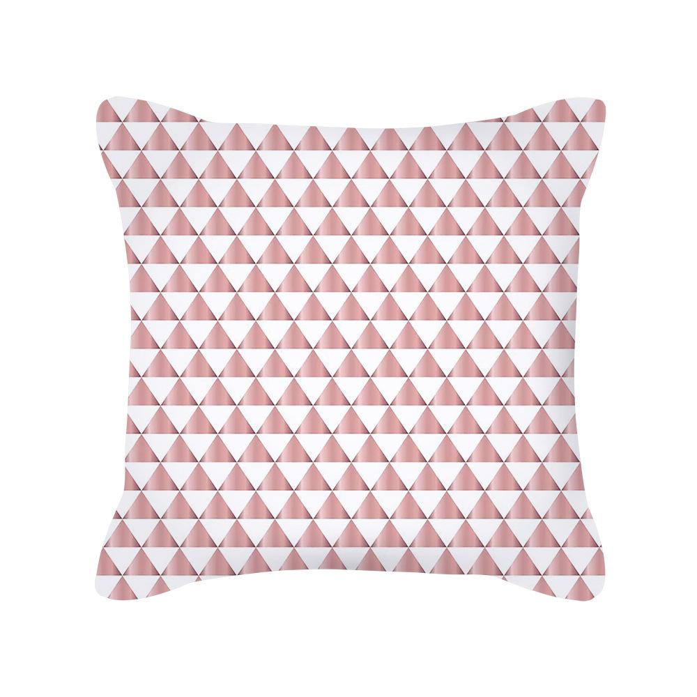 Ins Nordic Style Rose Gold Pink Geometric Square Pillow Cushion Cover