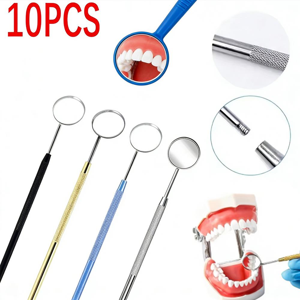 10 Pack Dental Mouth Mirrors with Reflector for Professional and Home Oral Examination and Teeth Inspection