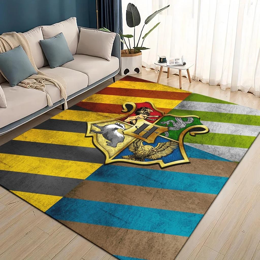 3D H-Hogwarts Magic Sign Gift Rug Carpet for Living Room Bedroom Home Decor,kids Play Non-slip for Sofa Doormat