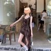 Pure Desire Small Fragrant Style Black Suspender Dress Women's Summer Design Feeling Ruffle Edge French Cake Skirt Spice Girl Short Skirt