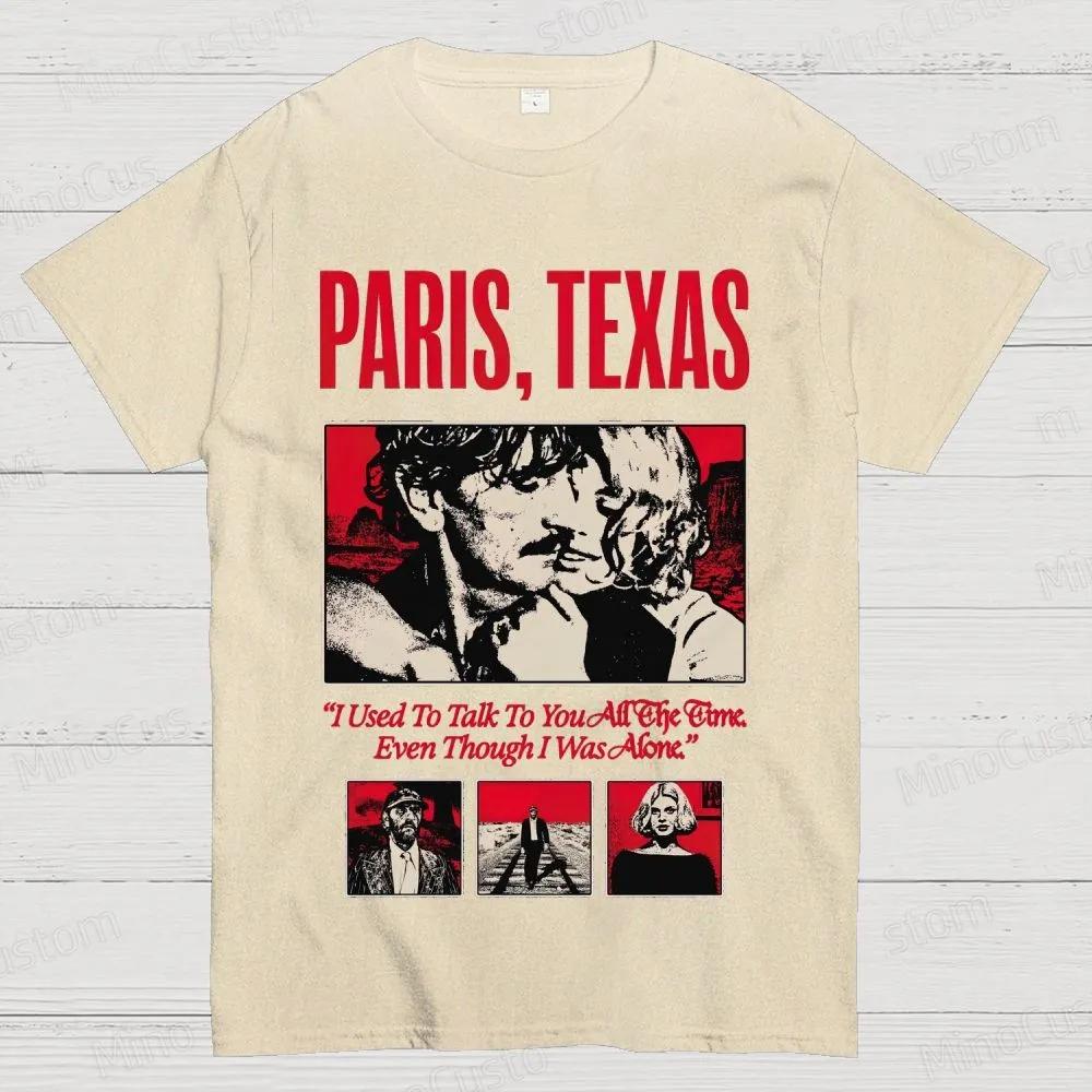 Klasyczny horror z lat 90. Paris Texas Graficzny Nadruk Koszulka Vintage Spierana Bawełna Męska Damska Letnia Streetwear Oversize Nowe Koszulki