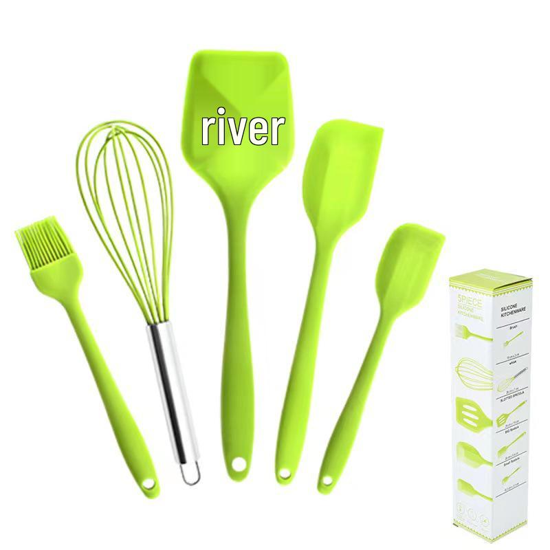 Silicone 5-Piece Baking Set: Spatula, Oil Brush, Whisk, High-Temperature Resistant Tools