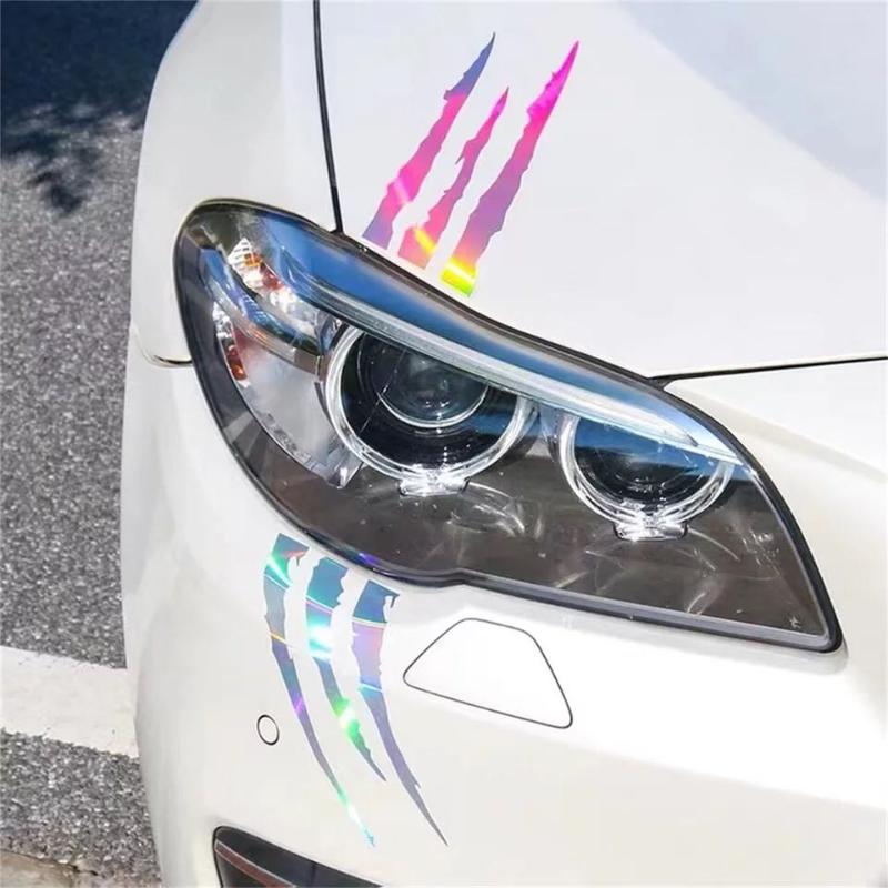 Auto Car Sticker Reflective Monster Claw Marks Scratch Stripe Auto Headlight Decal Dinosaur Raptor Paw Marks Car Accessories