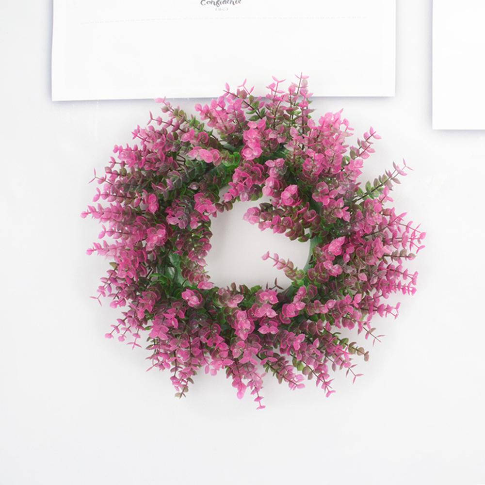 Living Room Decor Artificial Eucalyptus Wreath Garden Christmas Door Decor Faux Plant Flower Ring Home Decorative Accessory