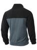 Men's Autumn/Winter Half-Zip Fleece Stand Collar Color Block Jacquard Sweatshirt
