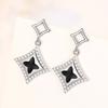 Fashionable, Simple, Light and Luxurious Four-leaf Clover Earrings for Women