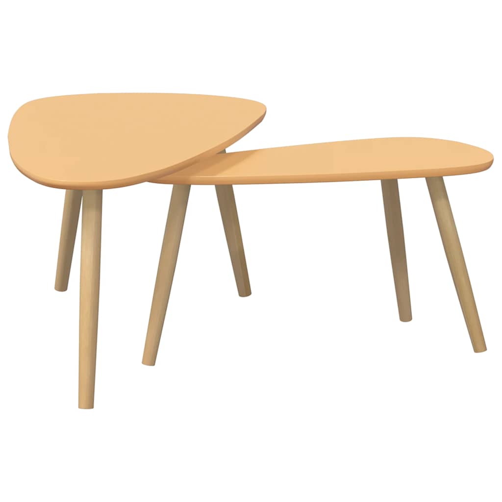 Vidaxl Coffee Table Set, 2 Pcs, Brown, Solid Pine Wood