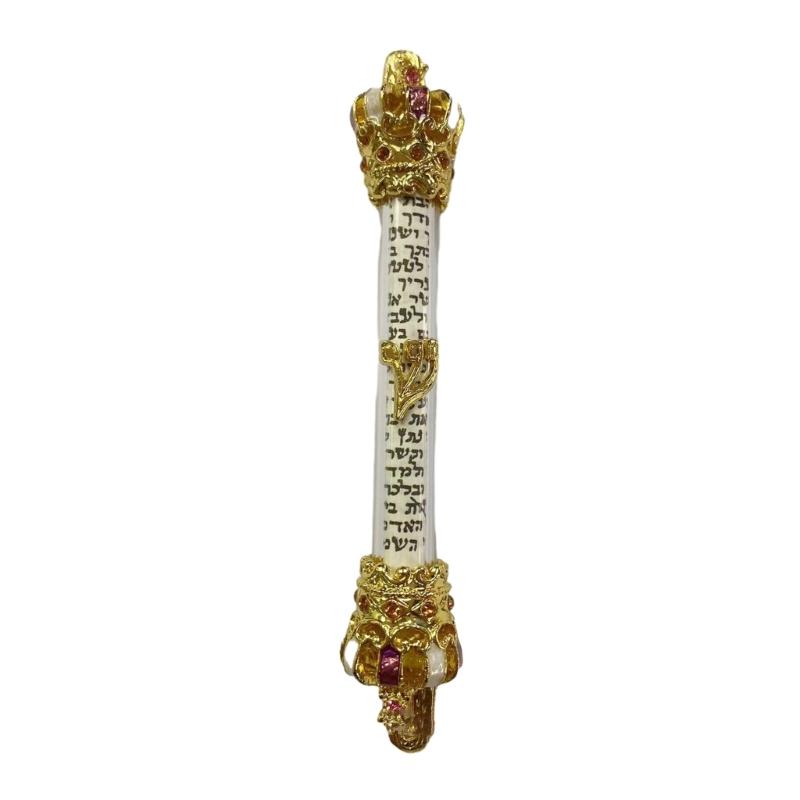 Bible Crowns Scroll Door Mezuza Home Gift Mezuzah Front Decor Jewish Gifts Women Wedding Metal Case Side Religious
