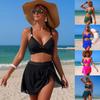 Summer Women's Two-Piece Swimsuit, European and American Sexy Mesh High-Waisted Bikini Swimsuit