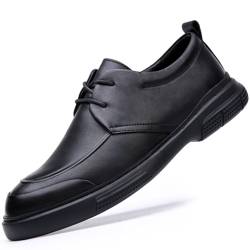 

Высококачественная классическая мужская повседневная обувь из кожи, мужская дышащая деловая обувь, модные мужские туфли-оксфорды, на шнуровке, мужская обувь для отдыха на открытом воздухе 44 чёрный