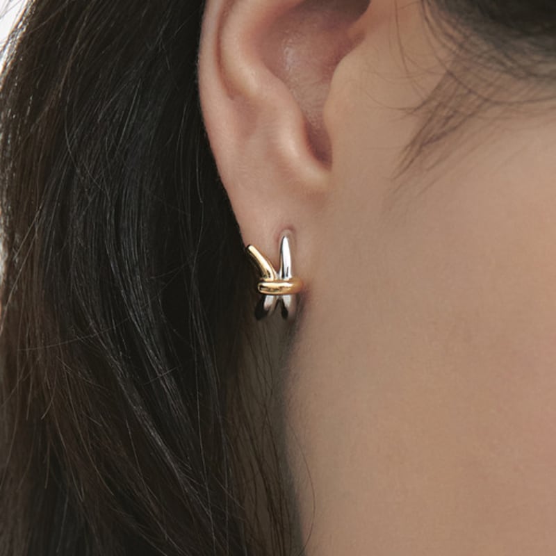 hyeres-lor Aceh Silver (C) Edge One-Touch Earrings HL5E43503C9XXX