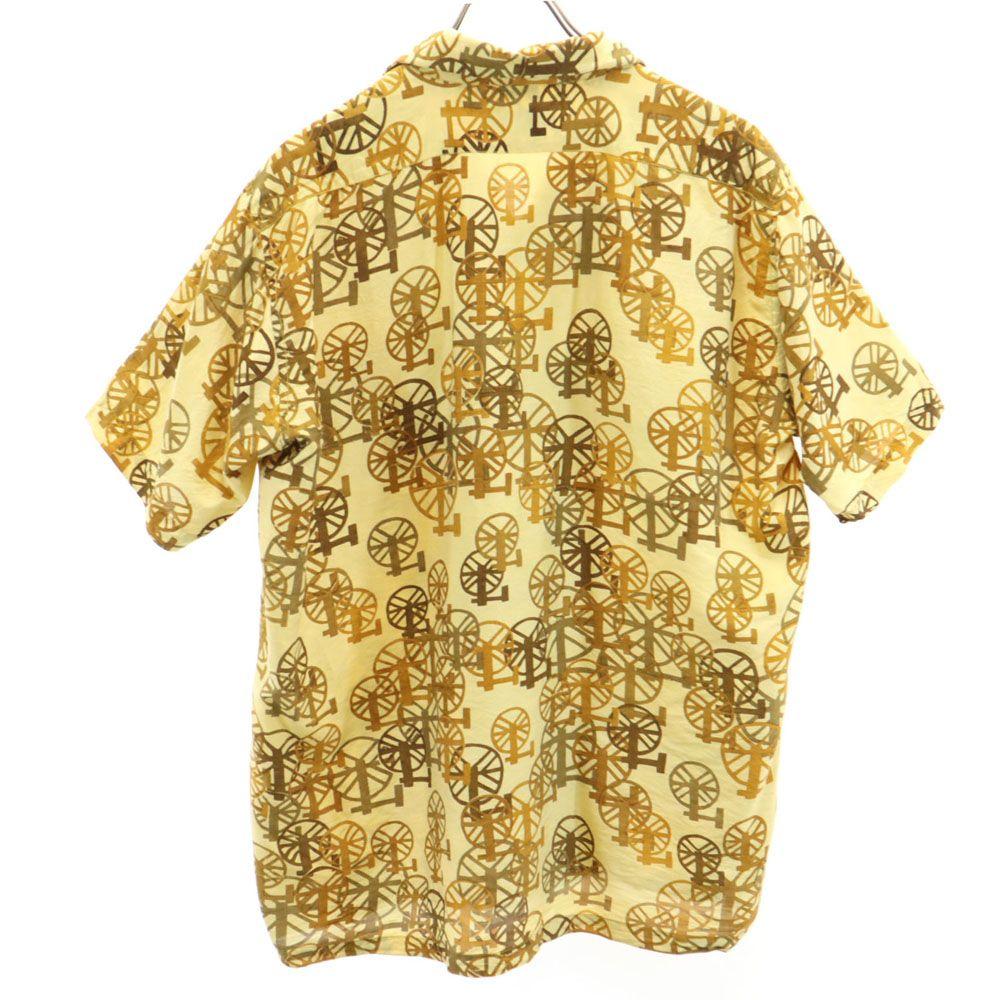 THAI SILK 60s 70s 100% Silk Vintage Overall handle Short sleeve Open collar shirt Men's Used