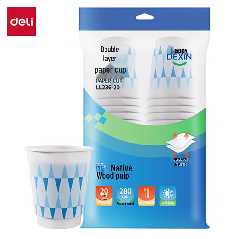 Deli Disposable Double-Wall Paper Cups