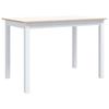 VidaXL Dining Table White and Brown 114x71x75 Cm Solid Hevea Wood