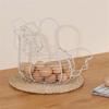 Iron Art Eggs Storage Basket Chicken Shaped Egg Holder Household Vegetables Fruit Container Organizer Rack Basket