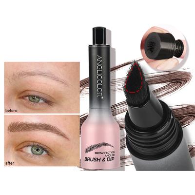 Tinta per sopracciglia con pennello per sopracciglia, testa del pennello fine, crema per sopracciglia, impermeabile e anti-sbavatura, sopracciglia selvagge
