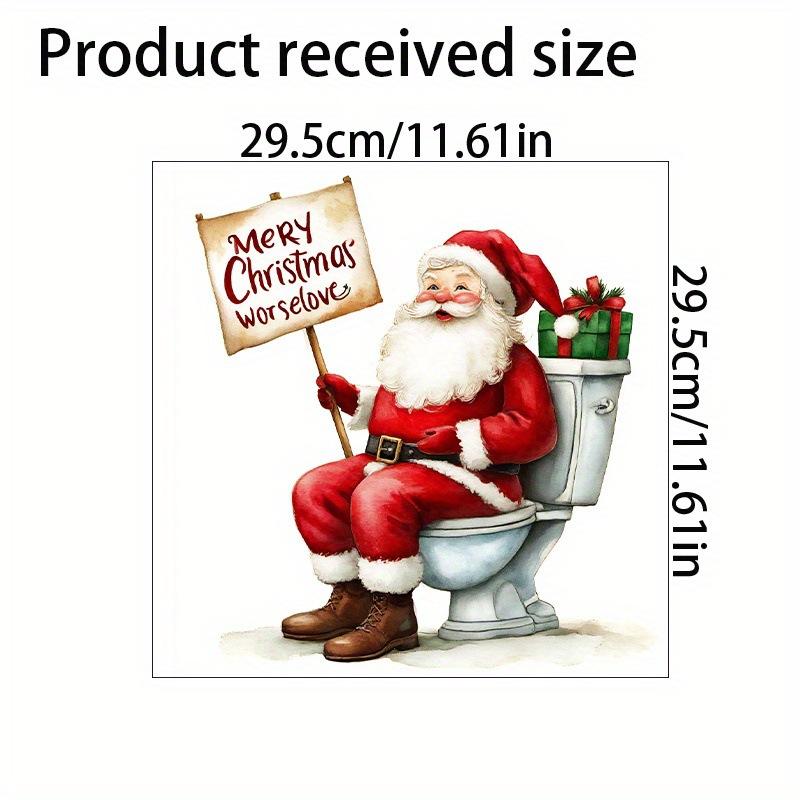 1 szt. Naklejka na ścianę z Mikołajem przebijającym ścianę, kreatywna naklejka na toaletę, dekoracja świąteczna, odpowiednia do łazienki i sypialni, dekoracja samoprzylepna