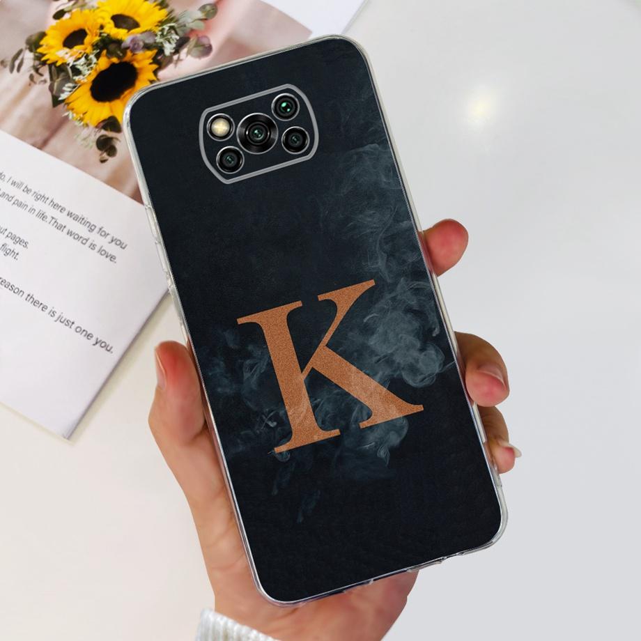 For Xiaomi Poco X3 Pro PocoX3 Case Soft Silicone Clear TPU Capa Fashion Latter Cartoon Cute Pattern For Xiomi Poco X3Pro x 3 Bag
