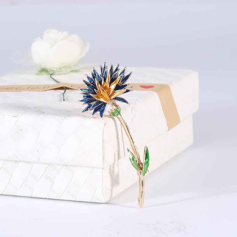 

Этнический стиль ручной работы масло Ono хризантема брошь простая и универсальная булавка для букета костюм рубашка аксессуары синий