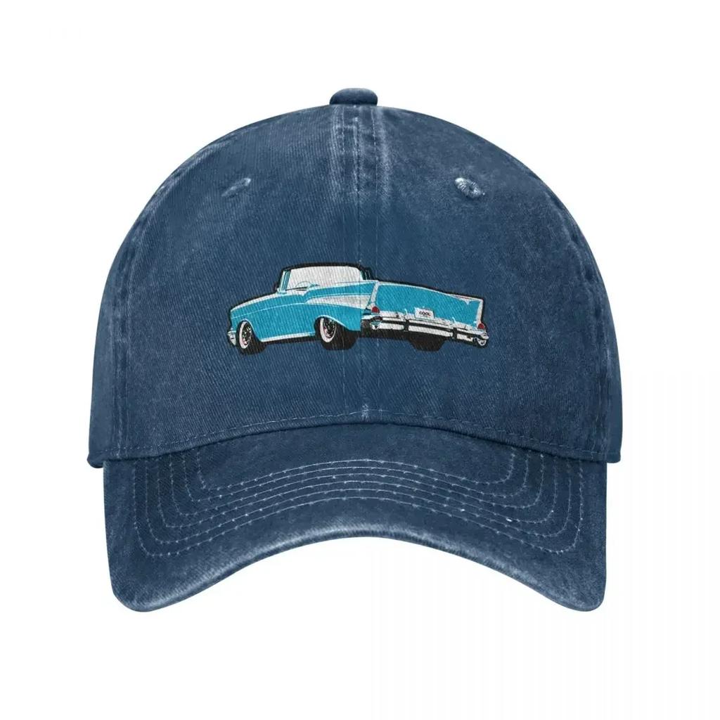 Blue 1957 CC Convertible Baseball Cap Sun Cap Custom Cap Women's Beach Men's