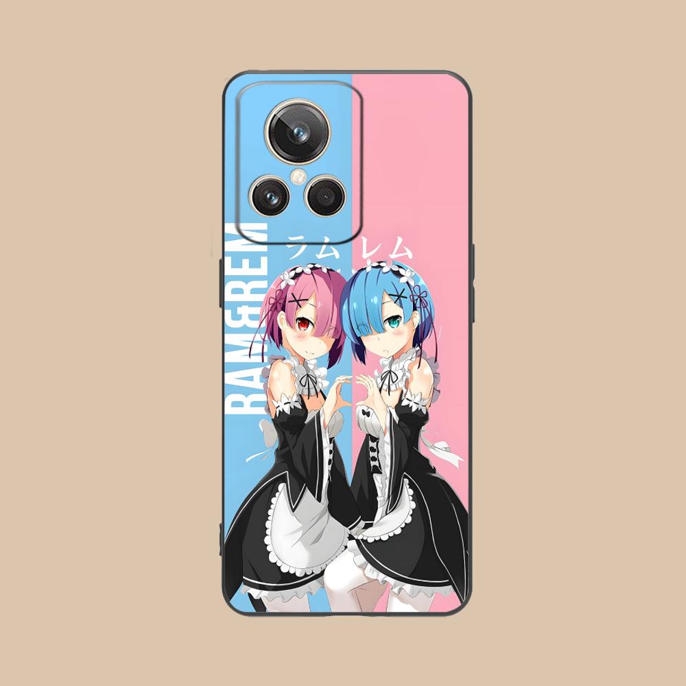 ReZero Rem Ram Matte TPU Mobile Phone Case for Realme 15 14 13 12 11 10 9 Pro Plus T i Lite 5G Colorful Printing Cover