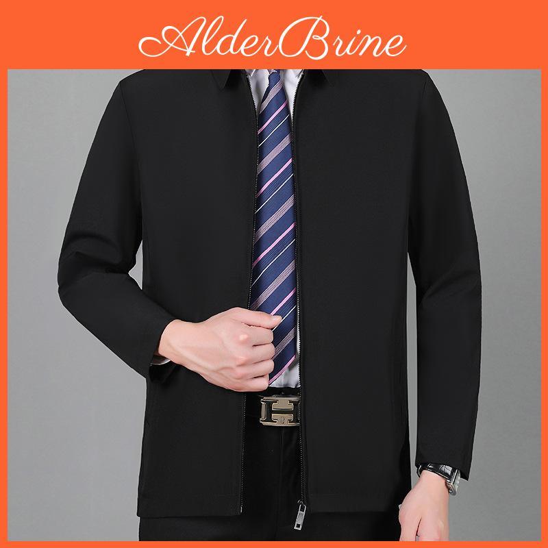 Lapel Dad Wear Jacket Mens Spring And Autumn In The Elderly Casual Mens Clothing