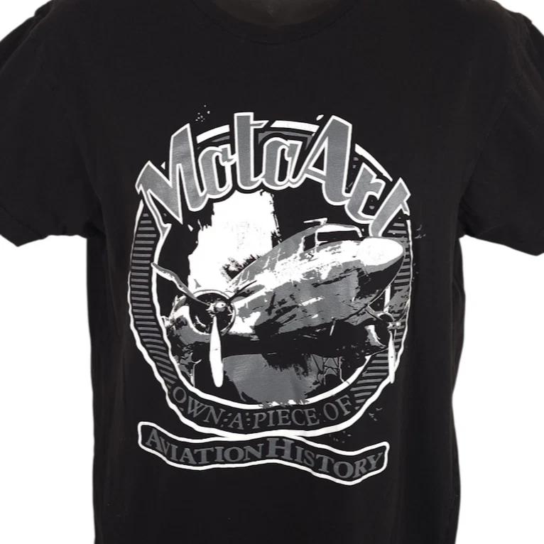 Aviation History T Shirt Mens Size Medium Black MotoArt PlaneTags M