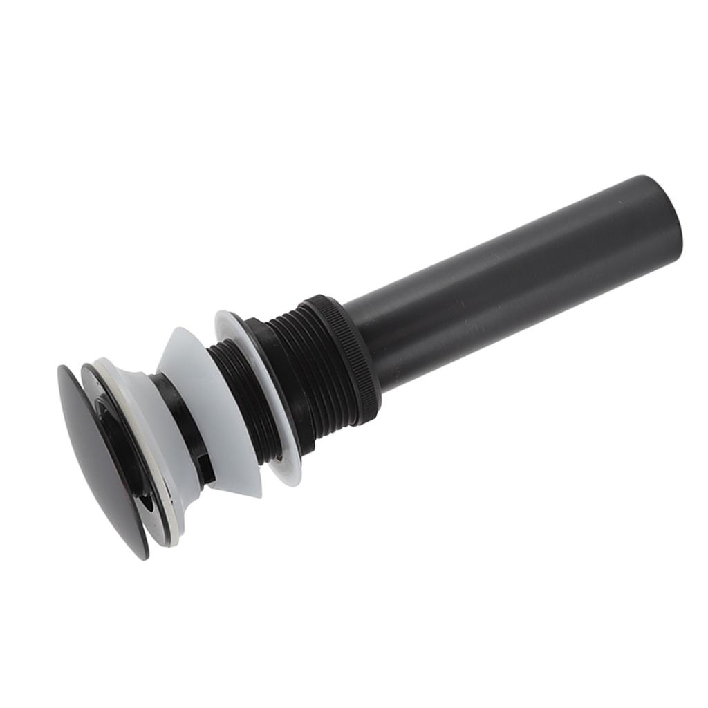 Bathroom Basin Sink Popping Up Drainer Lavatory Odor Resistant Sink Waste Drainer Black with Basket