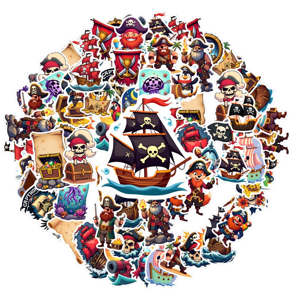 35pcs-50pcs Adventure Adventure Stickers Playful Skull Teacher Reward Stickers Stationery Stickers For Guitar Laptop Helmet