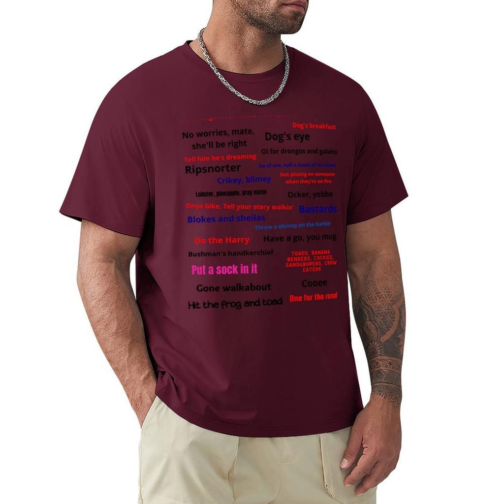 21 Phrases To Help You Talk Like an Aussie T-Shirt Anime Tshirt Vintage Clothes Mens Workout Shirts