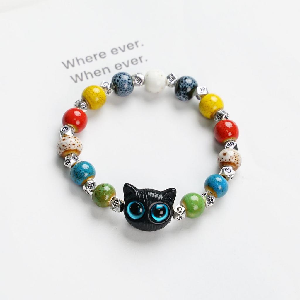 Manufacturer's Supply Niche Ceramic Bracelet Porcelain Bead Jewelry National Style